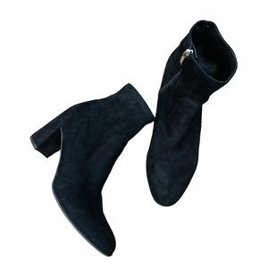 March Fisher 10M Black Suede Sock Booties